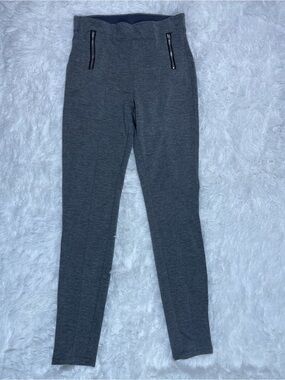 Ardene High-waisted leggings in heather gray, with two decorative zippers Sz SP